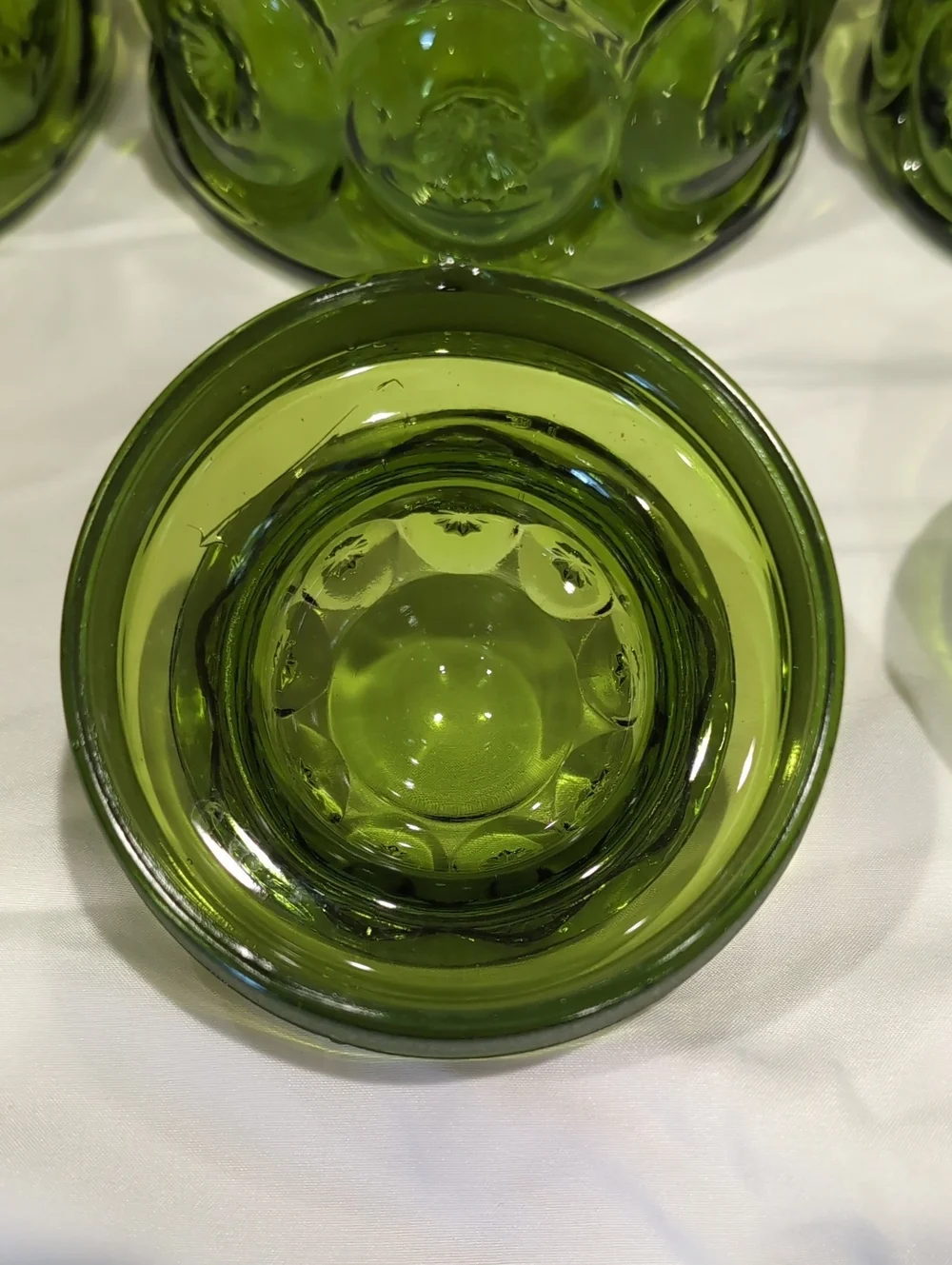 1950's LE Smith Emerald Green Glass Moon and Stars Canister Set - Three (3) Pcs.